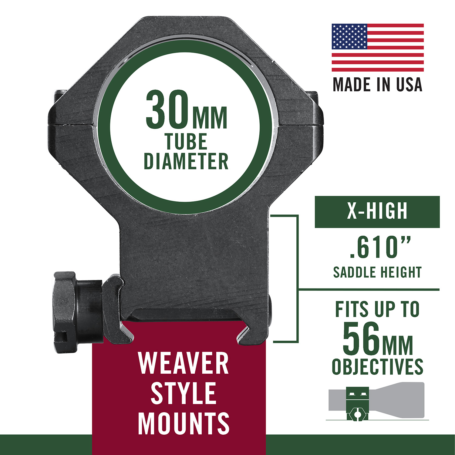 Weaver Four-Hole Skeleton 48367 – Brilliant 30mm Scope Rings 6 Weaver Four-Hole Skeleton 48367 additional view