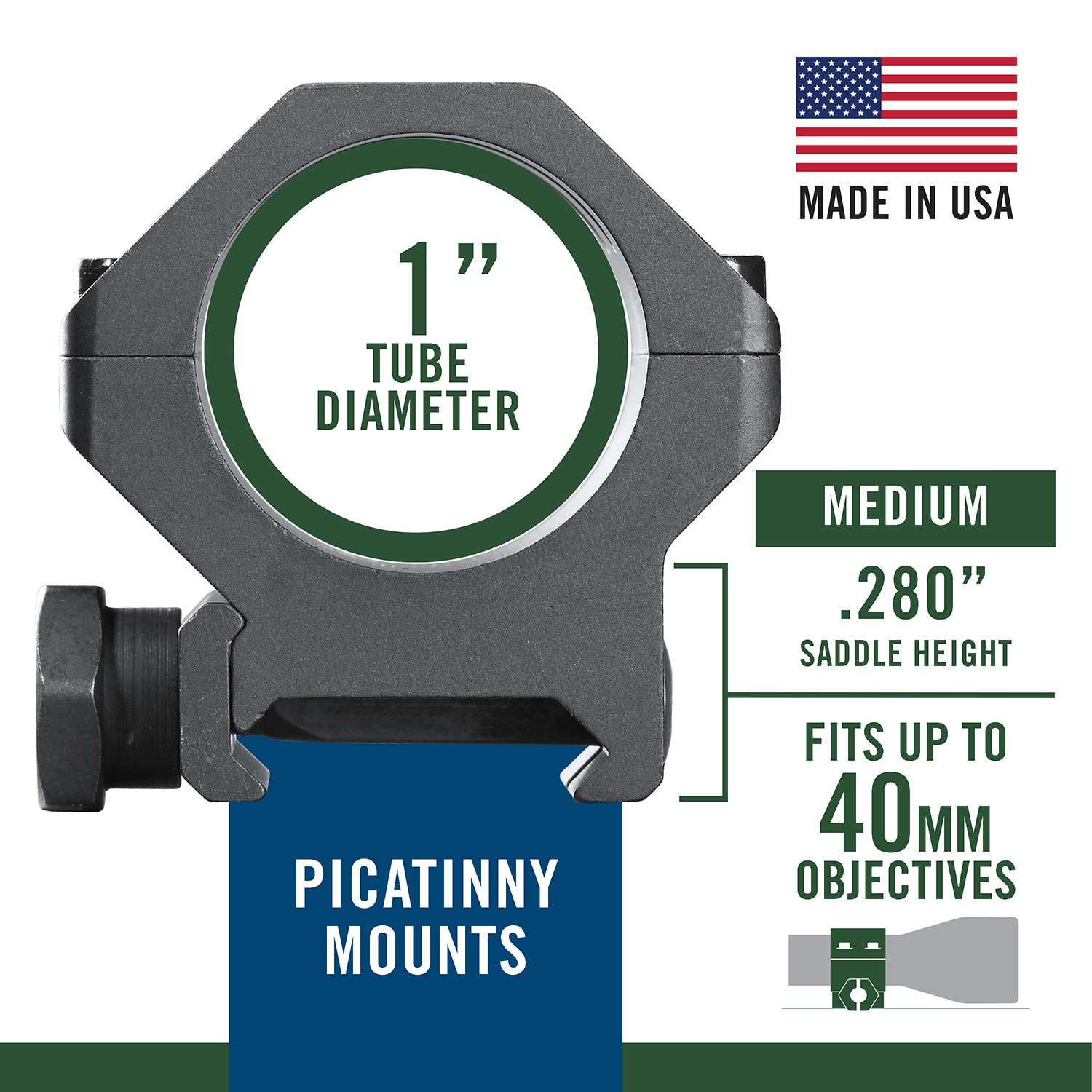 Weaver Picatinny Rings 1 Inch Medium – Superb Six-Hole Tactical Scope Rings, Matte Black 4 Weaver Picatinny Rings 1 Inch Medium – Superb Six-Hole Tactical Scope Rings, Matte Black - Image 4