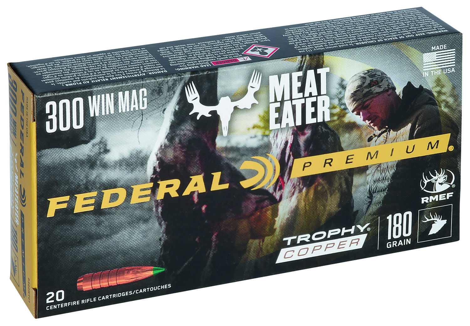 Federal Premium .300 Win Magnum 180Gr Trophy Copper 20rd Box Ammo P300WTC1 - Federal Premium Ammunition - TROPHY COPPER