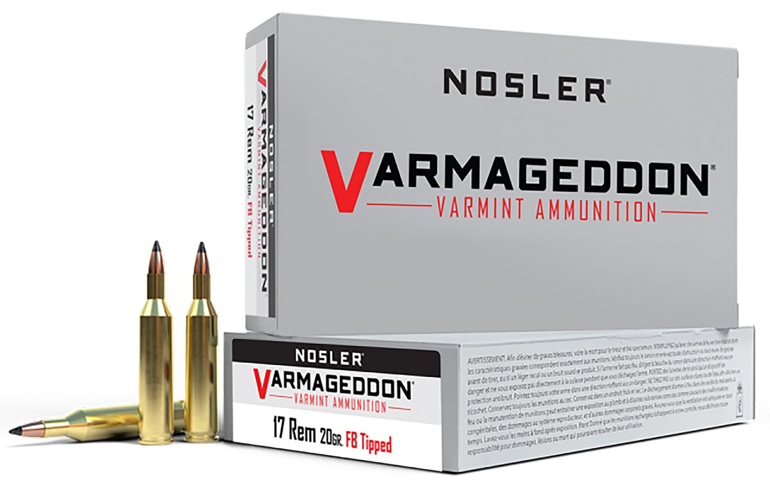 Nosler 65105 Varmageddon Varmint 17 Rem 20 gr Flat Base Tipped (FBT) 20 Per Box/ 20 Cs