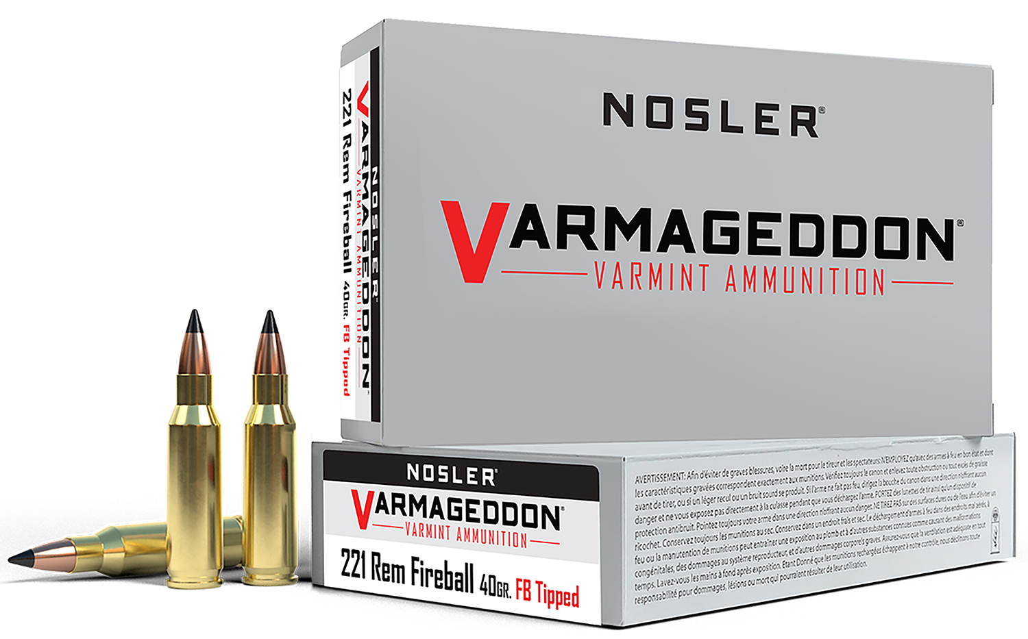 Nosler 65125 Varmageddon Varmint 221 Rem Fireball 40 gr Flat Base Tipped (FBT) 20 Per Box/ 20 Cs