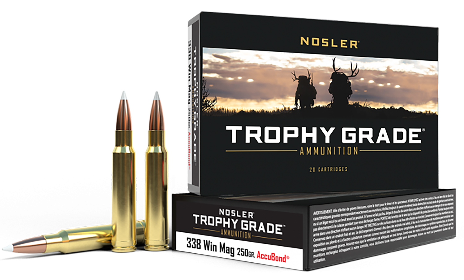 Nosler Trophy Grade 338 Winchester Magnum 250 gr AccuBond 20 Rounds