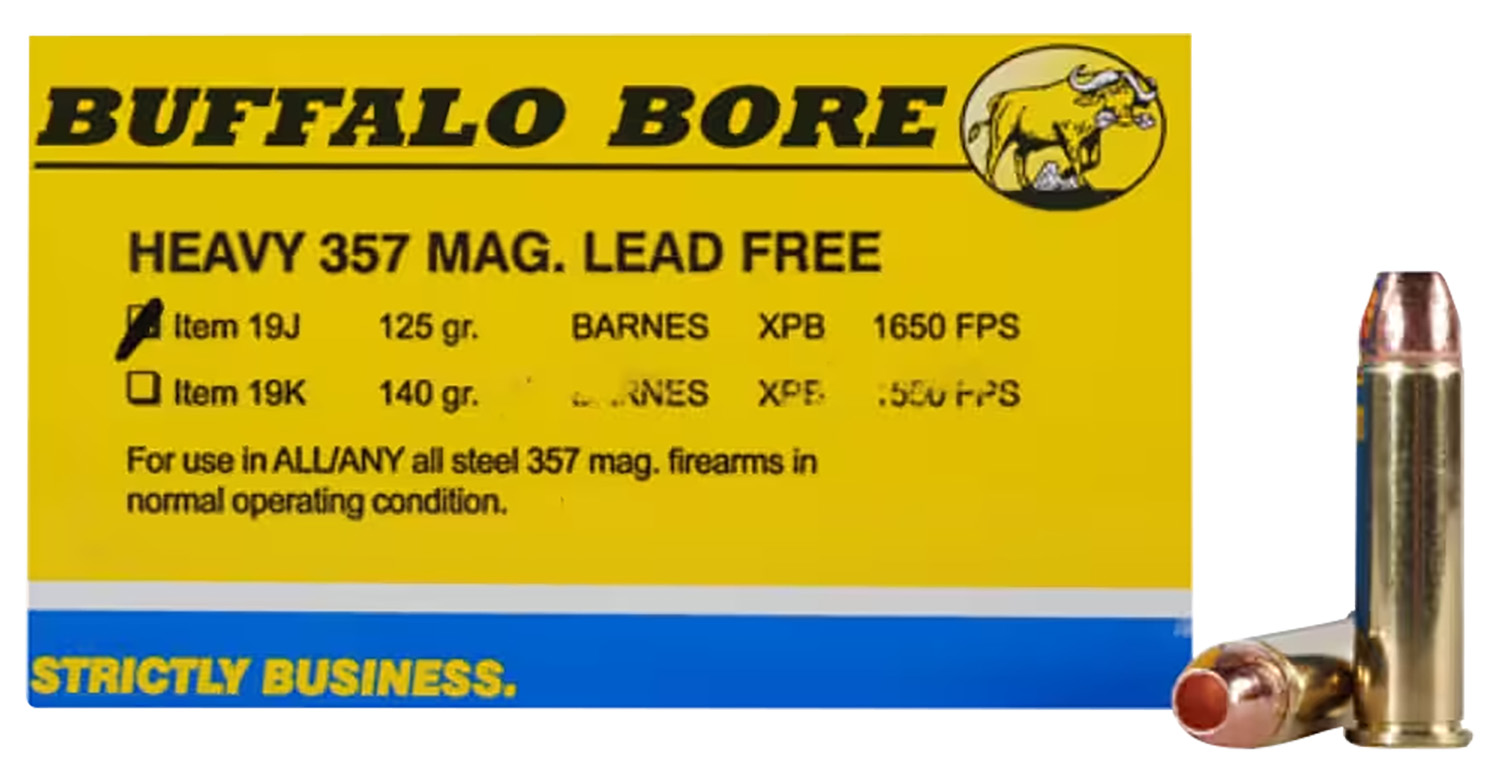 Buffalo Bore 19J20 .357 Mag 125gr Barnes XPB Lead-Free Ammo 20 Rounds - BBA - BARNES VOR-TX XPB LEAD-FREE