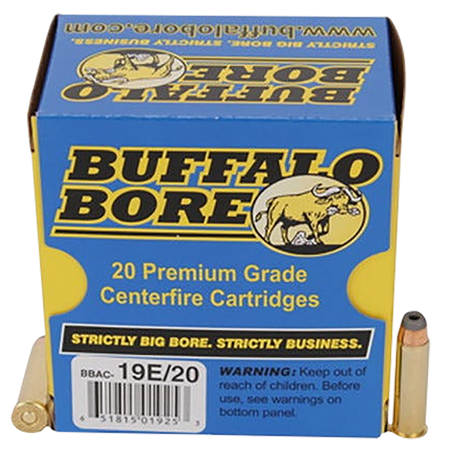 Buffalo Bore 19E20 .357 Mag 158gr JHP 20 Rounds Low Flash/Recoil Ammo