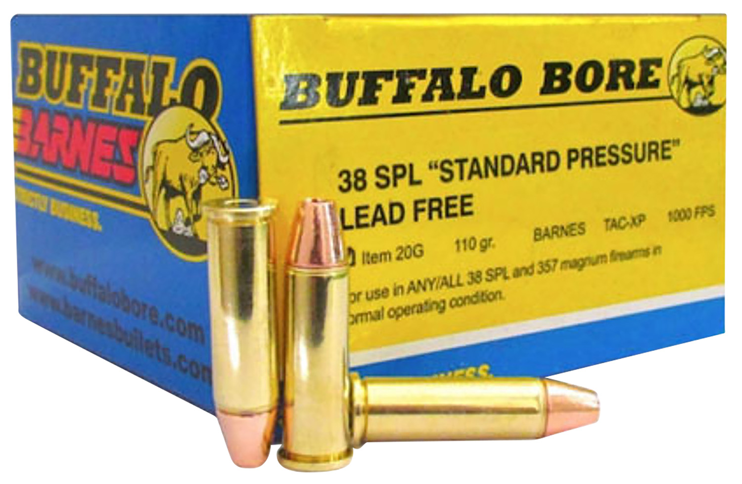 Buffalo Bore 20G20 .38 Special 110gr TAC-XP Lead-Free Ammo 20 Rounds - BBA - BARNES TAC-XP LEAD FREE