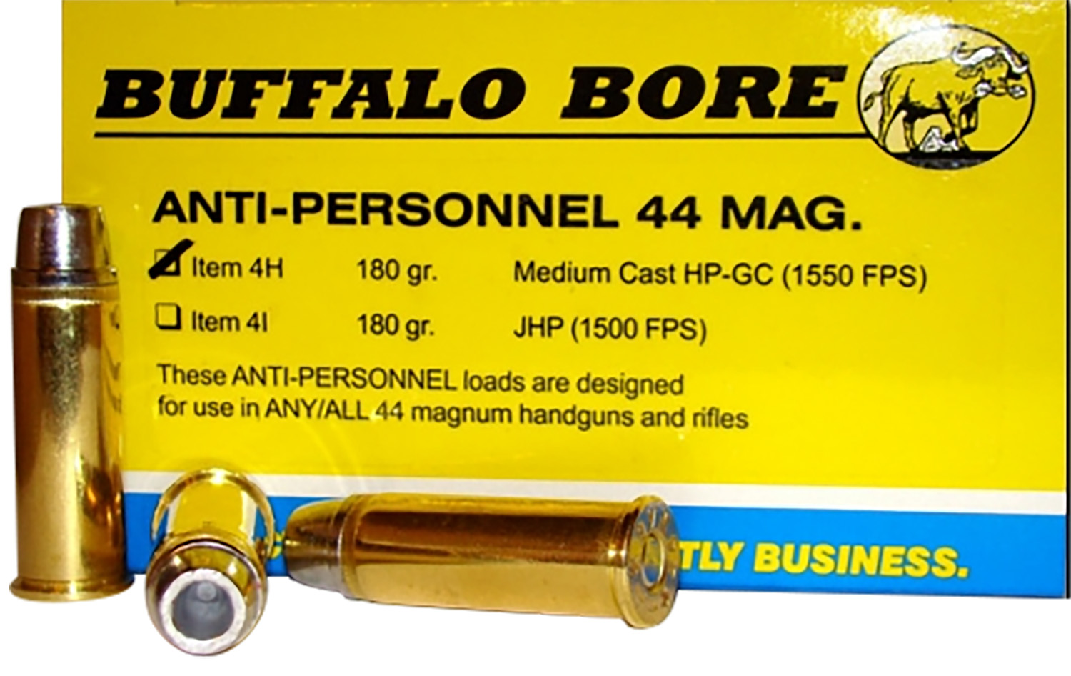 Buffalo Bore 4H20 44 Rem Mag 180gr Hollow Point Ammo 20 Rounds