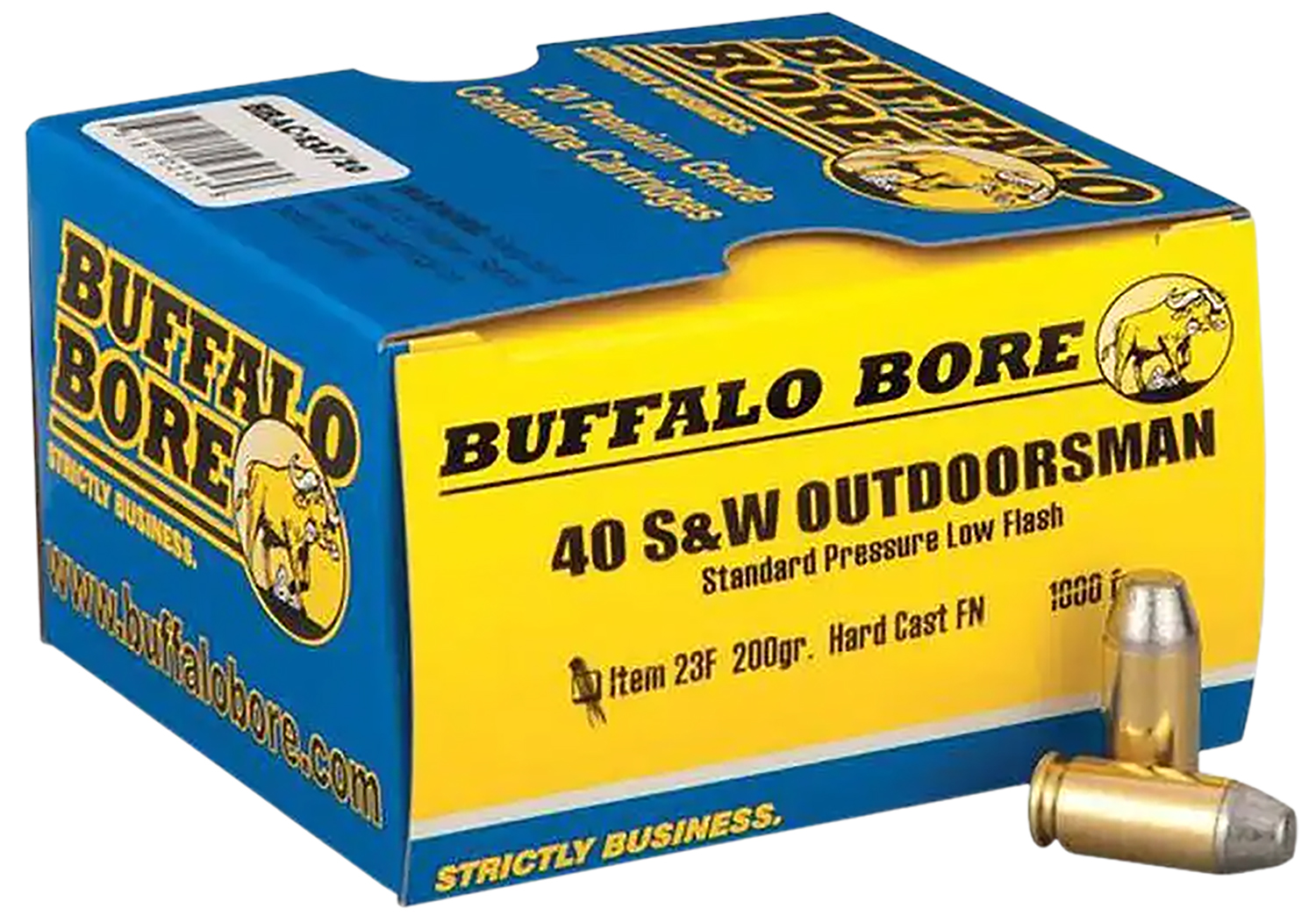 Buffalo Bore 23F20 40 S&W 200gr Hard Cast Flat Nose Ammo 20 Rounds