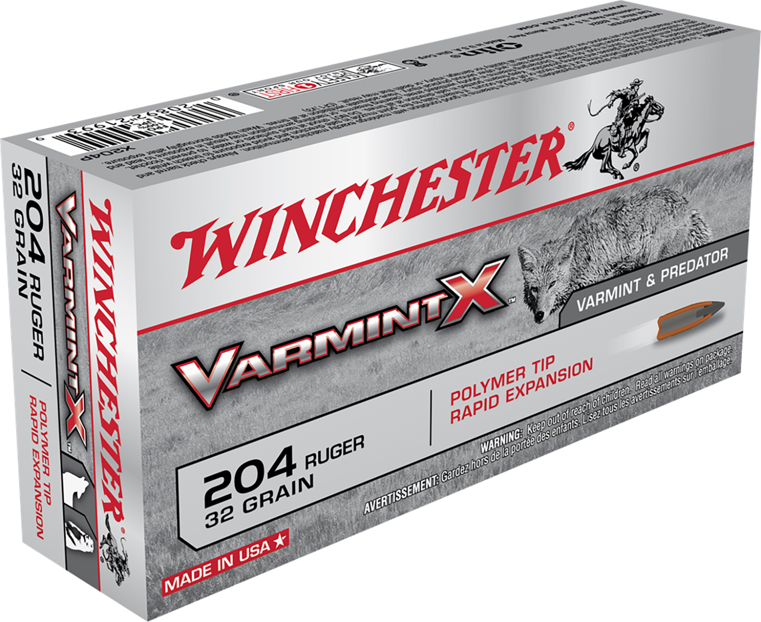 Winchester Ammo Varmint X 204 Ruger 32 gr 4000 fps Polymer Tip Rapid 20 Bx-img-0