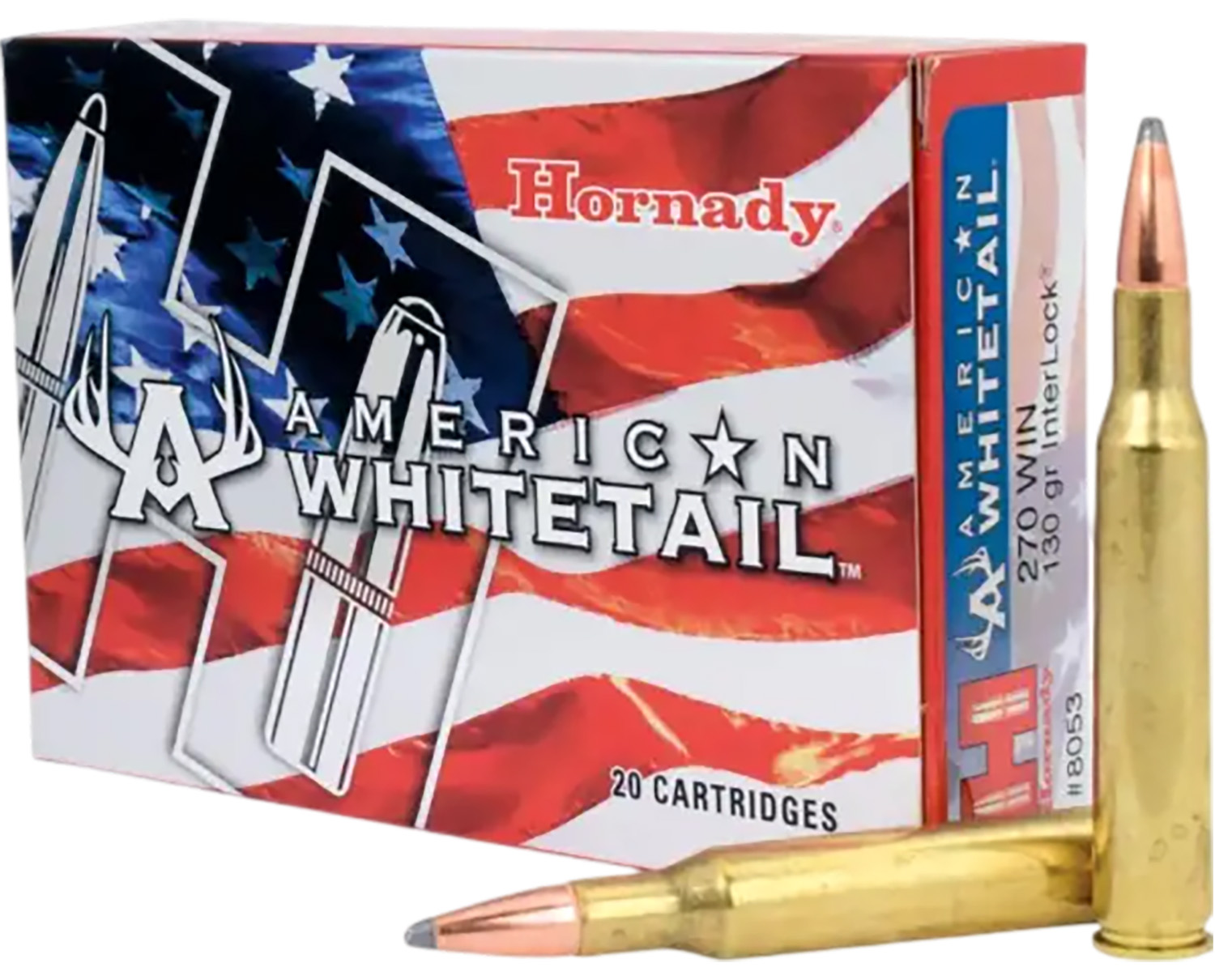 Hornady 8053 American Whitetail  270Win 130gr InterLock Spire Point 20 Per Box/10 Case