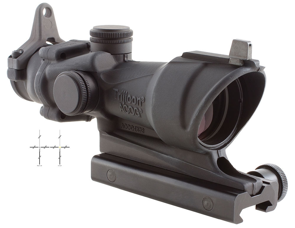 Trijicon ACOG 4x32 Amber .308 Ballistic Reticle TA51 Mount Backup Iron Sigh - Trijicon - 32MM