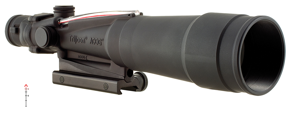 Trijicon ACOG Rifle Scope 5.5X 50 Red Chevron .223 Flttp Matte Flattop Adap