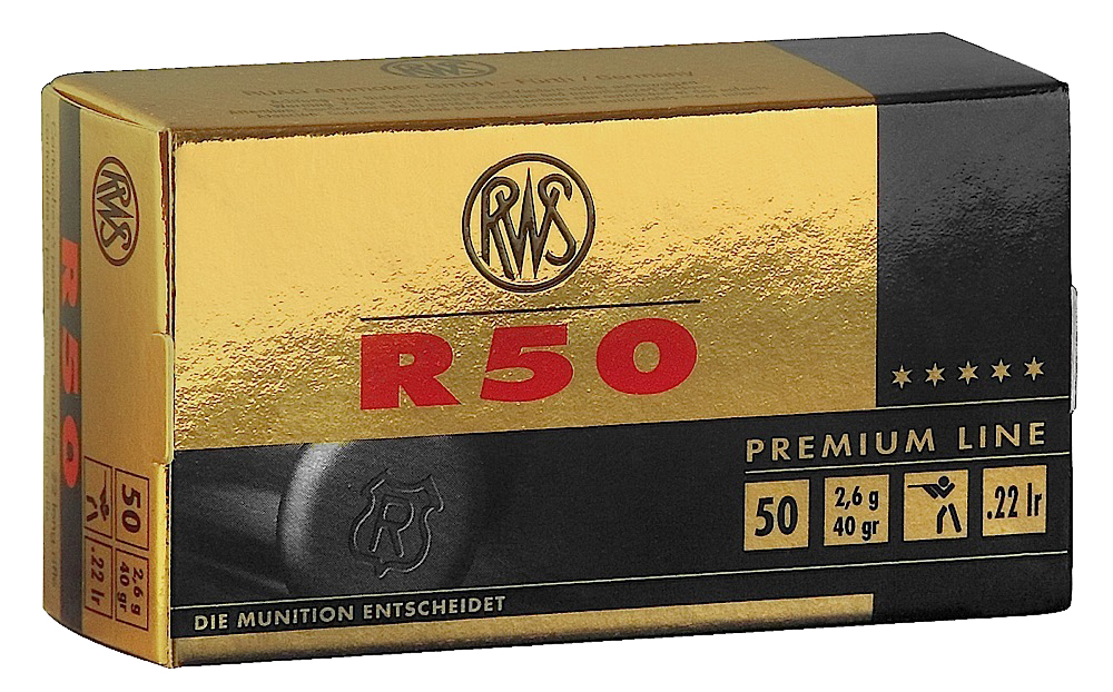 RWS Umarex 2134187 R50 22LR 40gr Lead Round Nose 50/Box 100/Case
