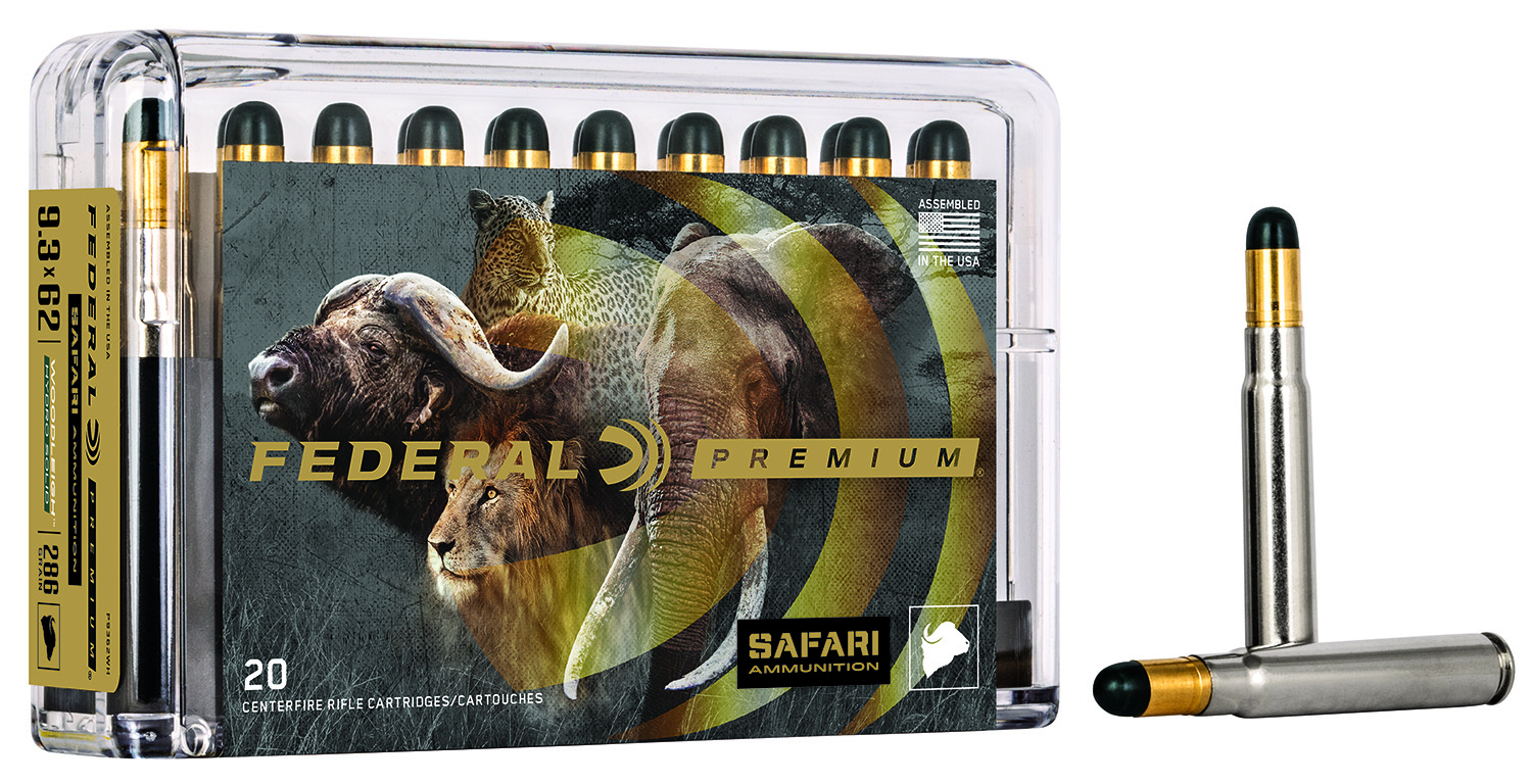 Federal Premium Safari Cape-Shok 9.3x62 Mauser 286 gr Woodleigh Hydro Solid Ammo 20/box