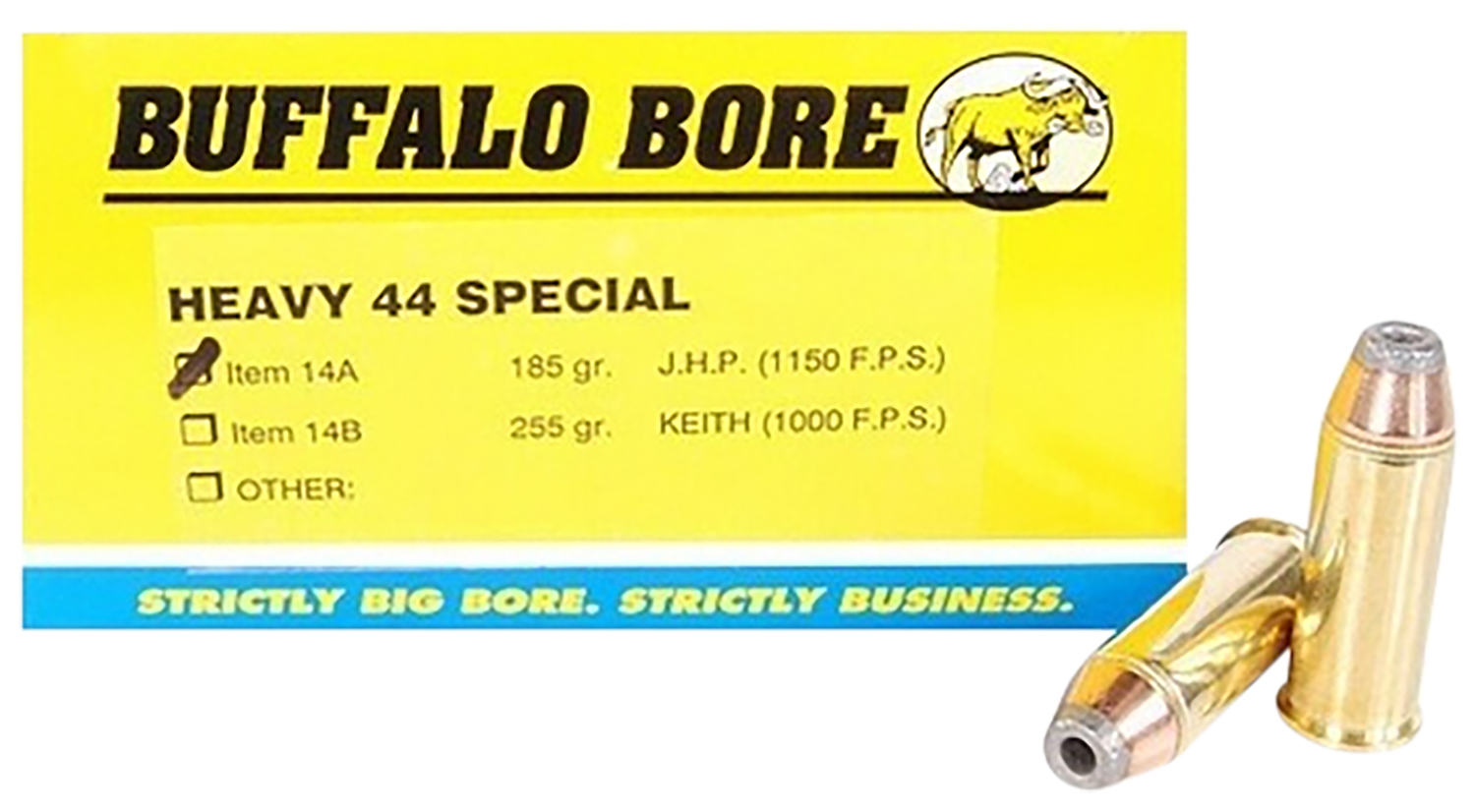 Buffalo Bore 14A20 44S&W Spl 180gr JHP Ammo 20 Rounds 1150fps