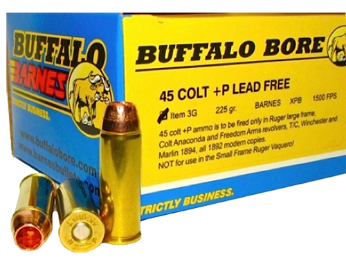 Buffalo Bore Ammunition 3G20 Buffalo-Barnes Strictly Business 45Colt +P 225gr Barnes VOR-TX XPB Lead Free 20 Per Box/12 Case