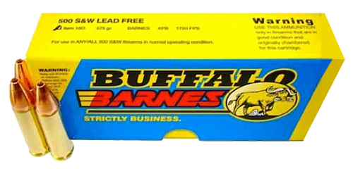 Buffalo Bore Ammunition 18D20 Buffalo-Barnes Strictly Business 500S&W Mag 375gr Barnes VOR-TX XPB Lead Free 20 Per Box/12 Case