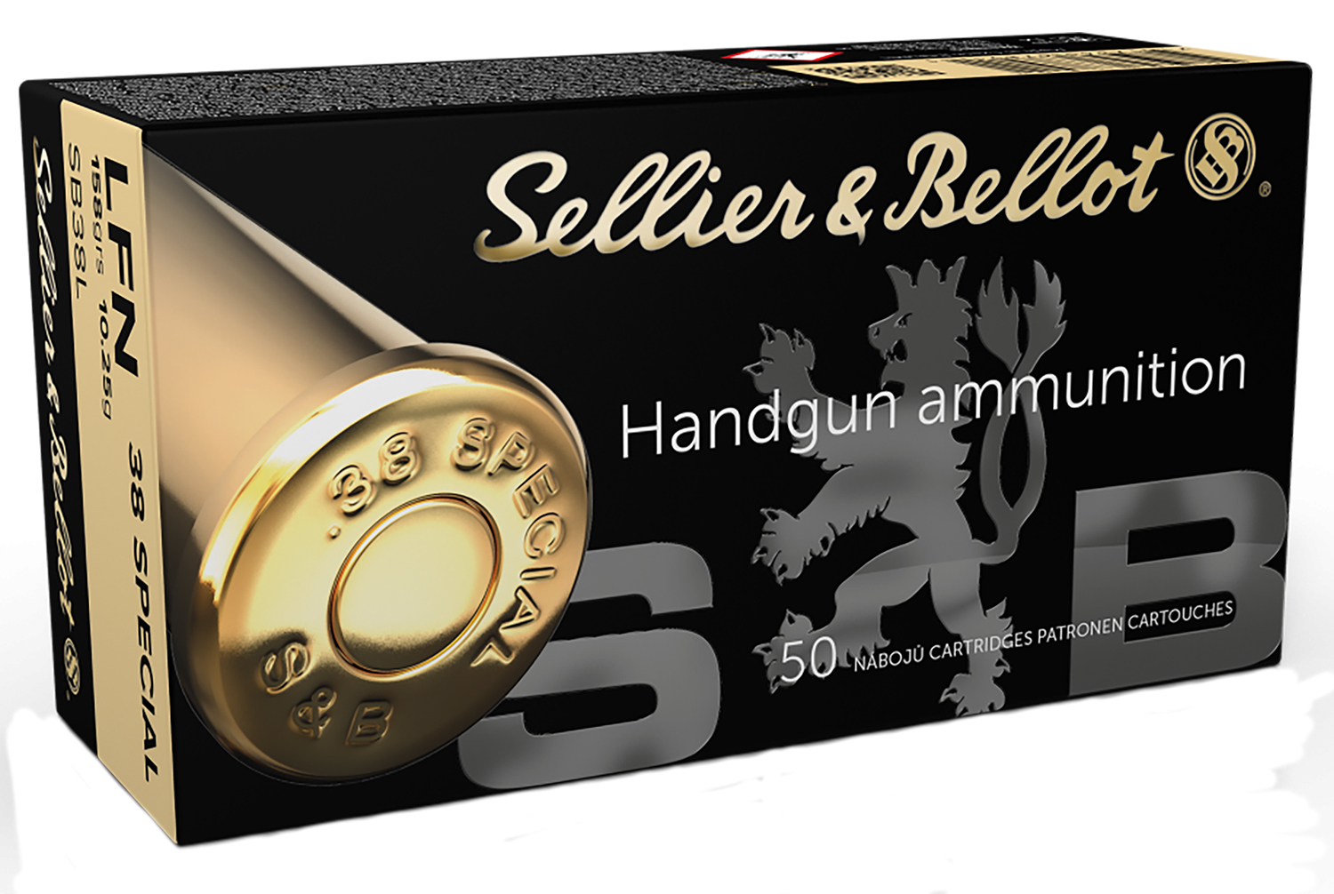 Sellier & Bellot Sb38l Handgun 38Special 158Gr Lead Flat Nose 50 PER Box/20 - Sellier & Bellot - LEAD FLAT NOSE