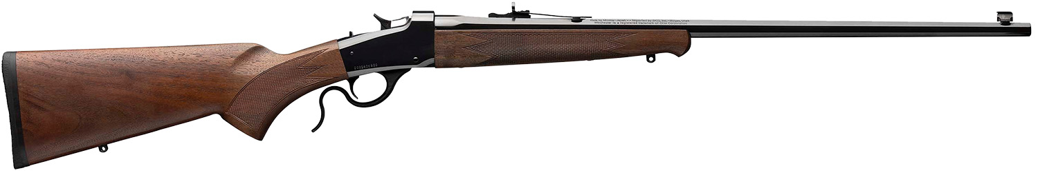 Winchester Repeating Arms 524100104 Model 1885 Low Wall Hunter Full Size 22 WMR 1rd 24" Brushed Polish Blued Octagon Barrel, Brushed Polish Blued Drilled & Tapped Steel Receiver, Satin Walnut Fixed St