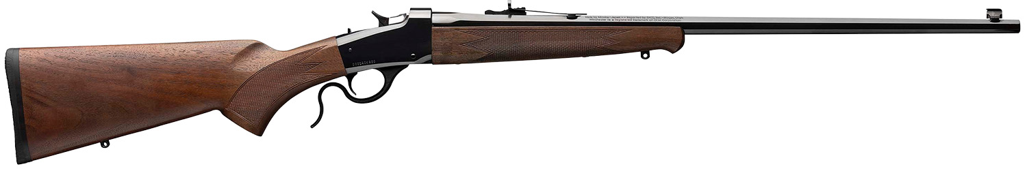 Winchester Repeating Arms 524100170 Model 1885 Low Wall Hunter Full Size 17 HMR 1rd 24" Brushed Polish Blued Octagon Barrel, Brushed Polish Blued Drilled & Tapped Steel Receiver, Satin Walnut Fixed Wo