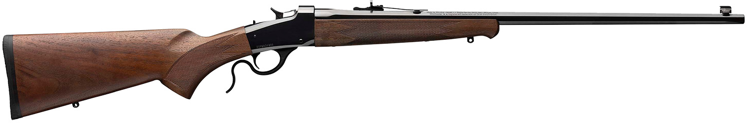 Winchester Repeating Arms 524100186 Model 1885 Low Wall Hunter Full Size 17 WSM 1rd 24" Brushed Polish Blued Octagon Barrel, Brushed Polish Blued Drilled & Tapped Steel Receiver, Satin Walnut Fixed Wo