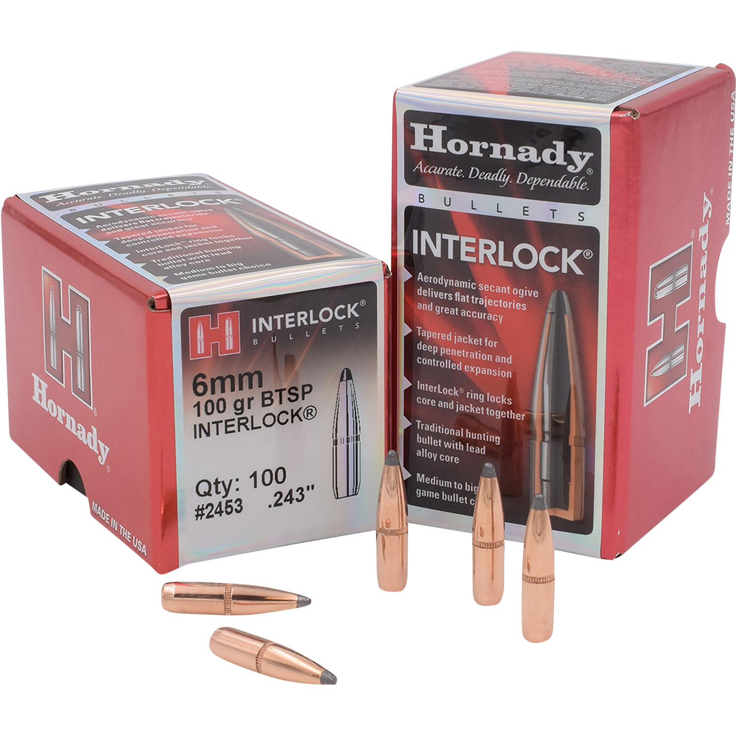 Hornady 2453 6mm .243 100 Grain Boat Tail Spire Point 100 Rounds