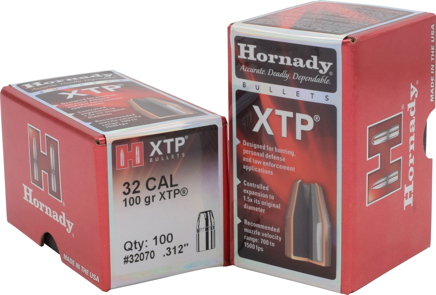 Hornady 32 Caliber Bullets (.312) 100 Grains HP/XTP (Per 100) 32070