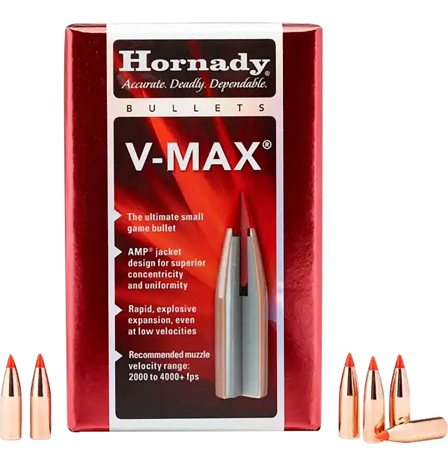 Hornady 22 Caliber Bullets (.224) 35 Grains V-Max (Per 100) 22252