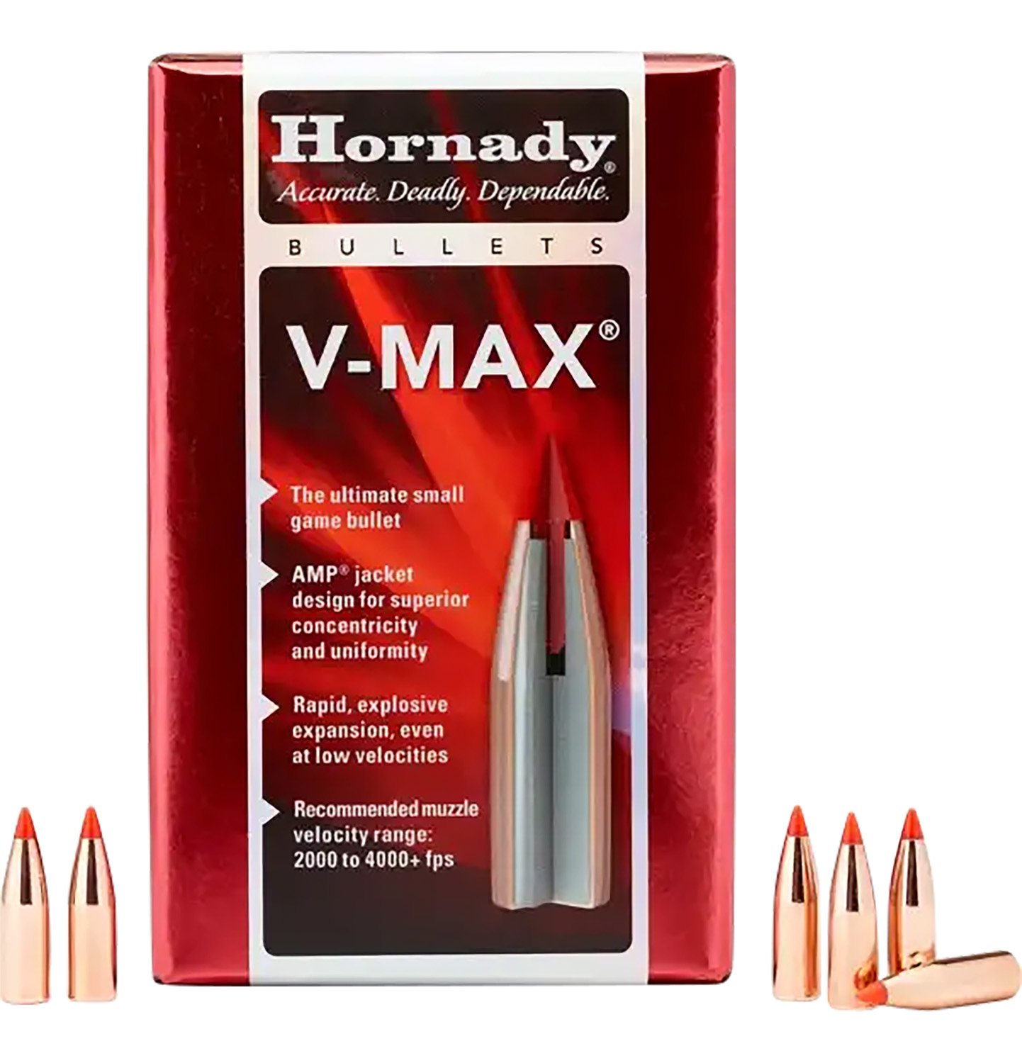 Hornady 22810 V-Max 7mm .284 120 gr 100 Per Box/ 25 Case