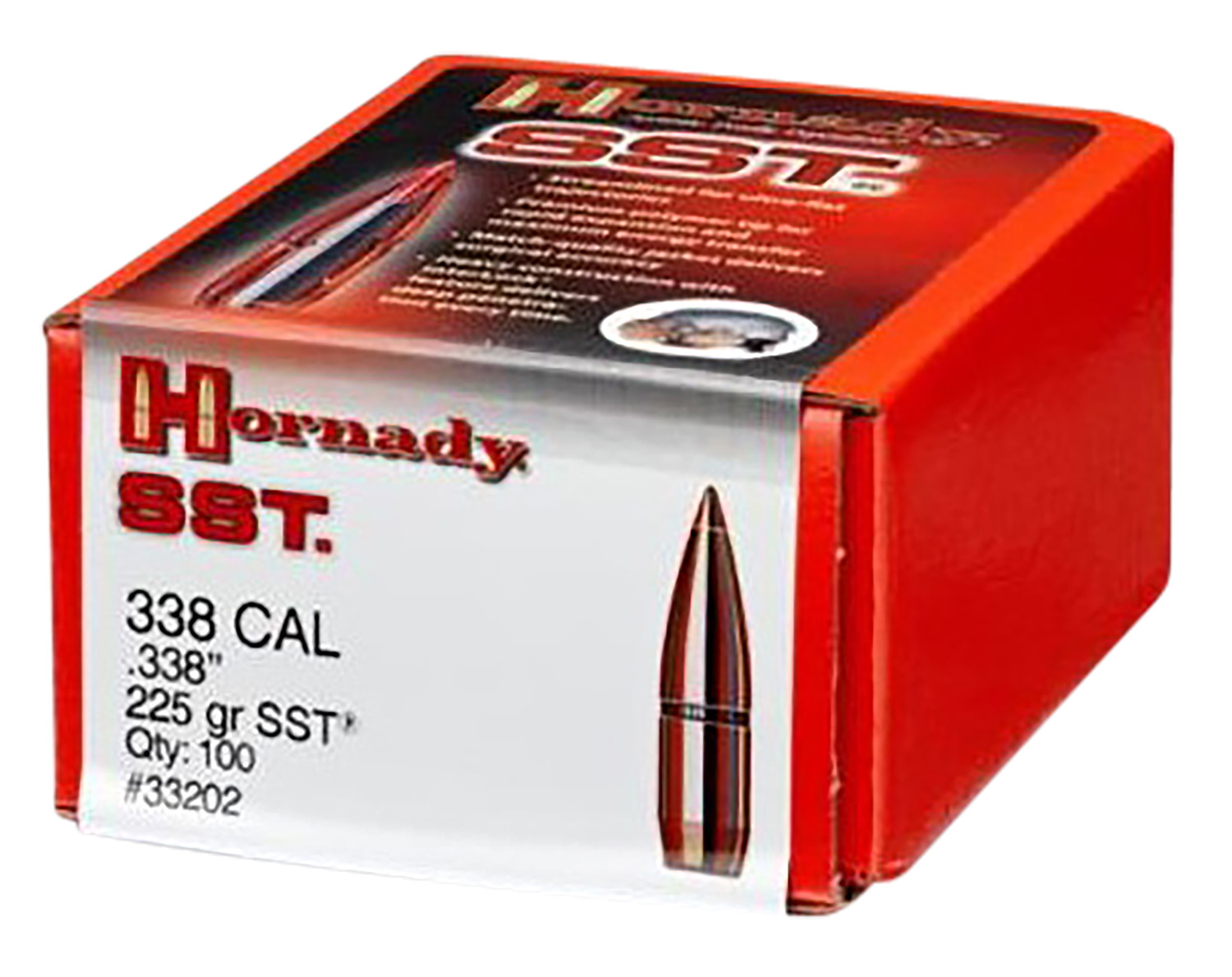 Hornady 33202 SST 338 Cal .338 225 gr Super Shock Tip 100 Per Box/ 15 Case