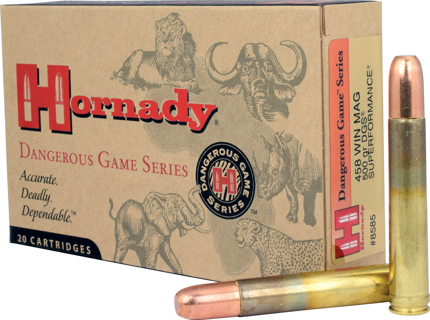 nady 8585 Superformance Dangerous Game Solid 500 Grain .458 Winchester Mag 2140 Fps Ammo