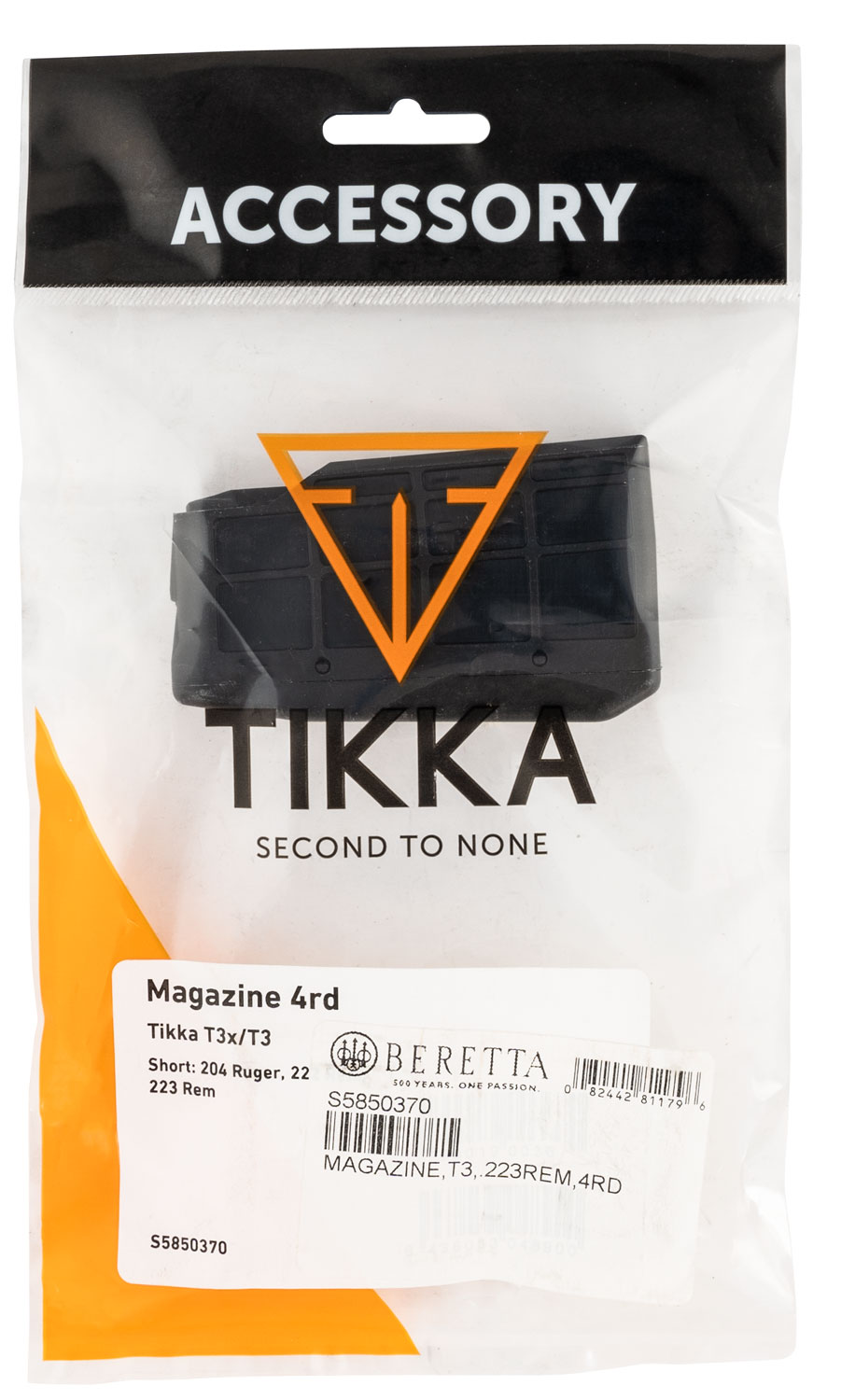 Tikka S5850370 T3 4rd Flush Fit 223 Rem For Tikka T3x/T3 Black Polymer-img-0