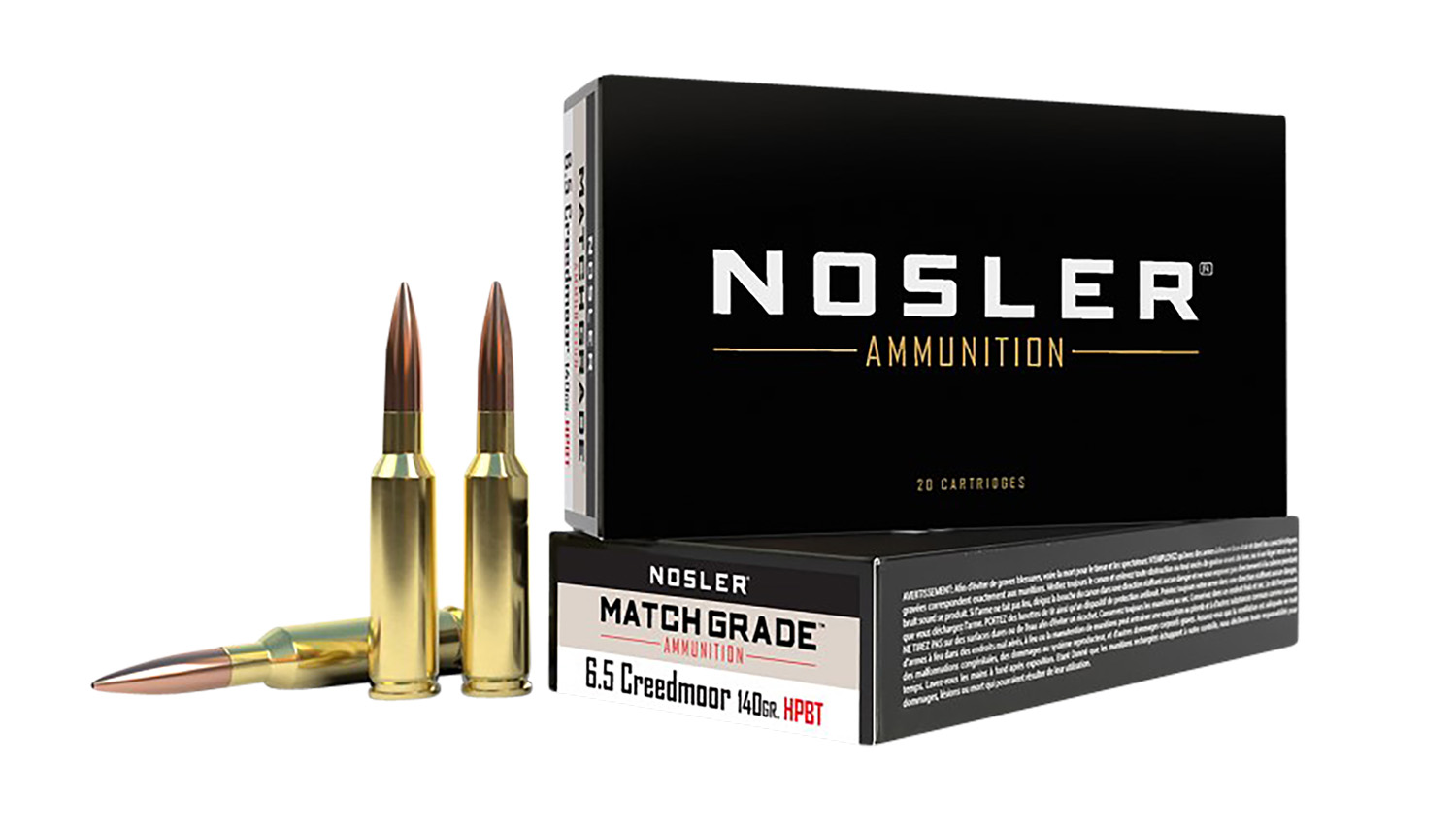 Nosler 43455 Match Grade 6.5Creedmoor 140gr Custom Competition Hollow...