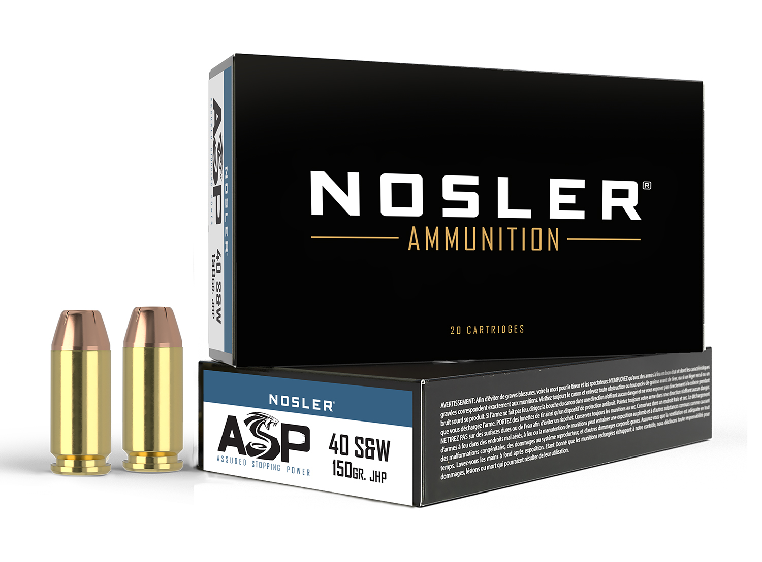 Nosler Match Grade Handgun Ammunition 40 S&W 150 gr. HG JHP 50 rd.