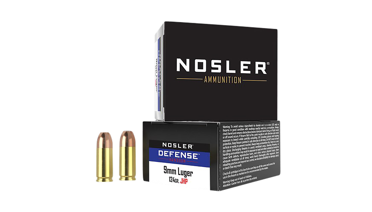 Nosler 38432 9mm Luger +P 124 Grain Hollow Point 20 Rounds Per Box