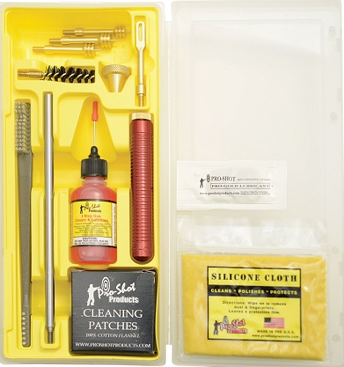 Pro-Shot MPK3845 Classic Box Kit .38 Cal-.45 Cal Pistol/Yellow Plastic Case