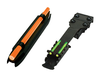 HiViz C3002 C-Series Magnetic Turkey/Deer Sight Set  Black | Orange Fiber Optic Front Sight Green Fiber Optic Rear Sight