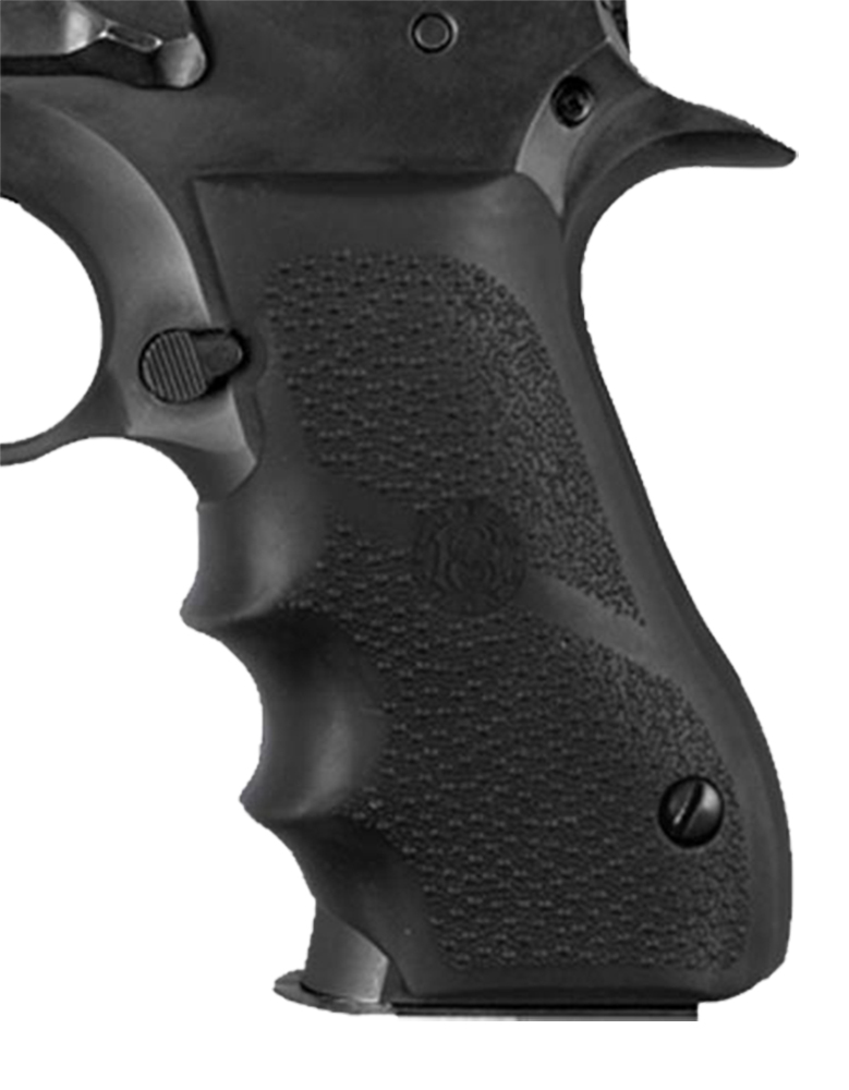 Hogue 76000 Rubber Grip Black with Finger Grooves for Magnum Research Baby -img-0