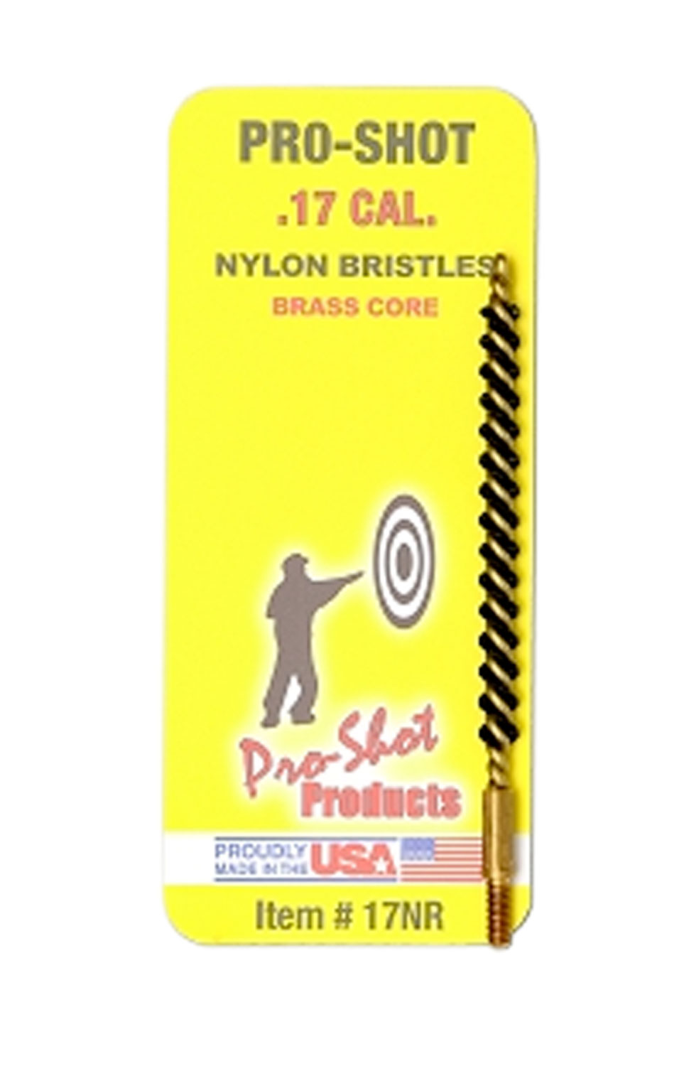 Pro-Shot Nylon Rifle Bore Brush with Brass Core (5/40 Thread) .17 cal - Pro-Shot Products - .17 CAL