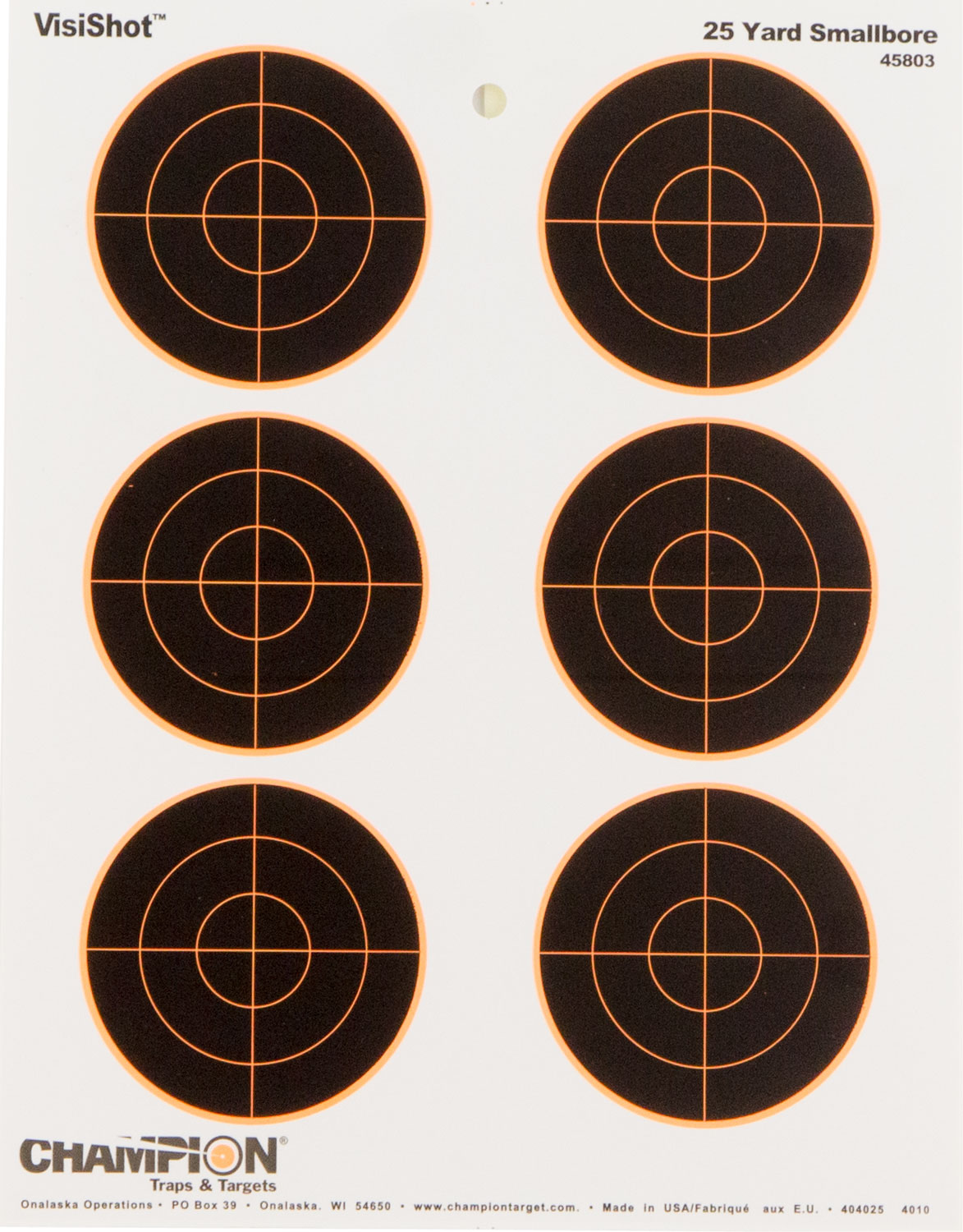Champion VisiShot Targets 3 Bull's Eye Targets - 8.5 X 11 10/Pack