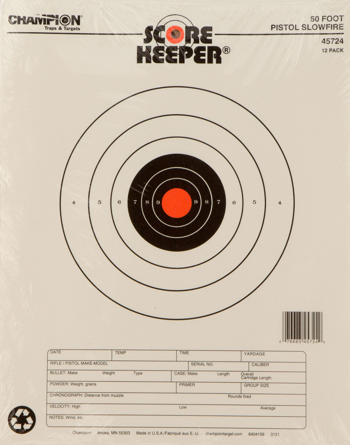 Splatter Shot® 8 Pink Bullseye Target - Peel & Stick - 6 Pack
