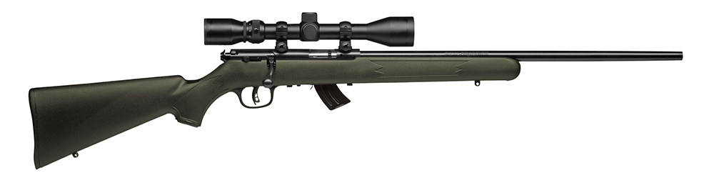 Savage Arms 26721 Mark II FXP Full Size 22 LR 5+1 21" Matte Black Sporter Barrel, Matte Black Drilled & Tapped Carbon Steel Receiver, Olive Green Fixed Synthetic Stock, 3-9x40mm Duplex Scope, Right Ha