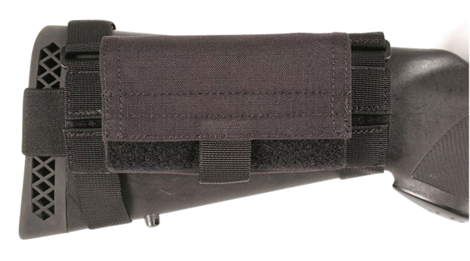 Blackhawk 52BS02BK Buttstock Shell Pouch  Black Nylon 5rd Shotgun Ambidextrous
