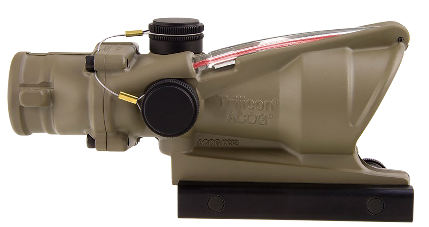 Trijicon 100310 ACOG Flat Dark Earth 4x32mm Illuminated Red Chevron .22... - Trijicon - 32MM