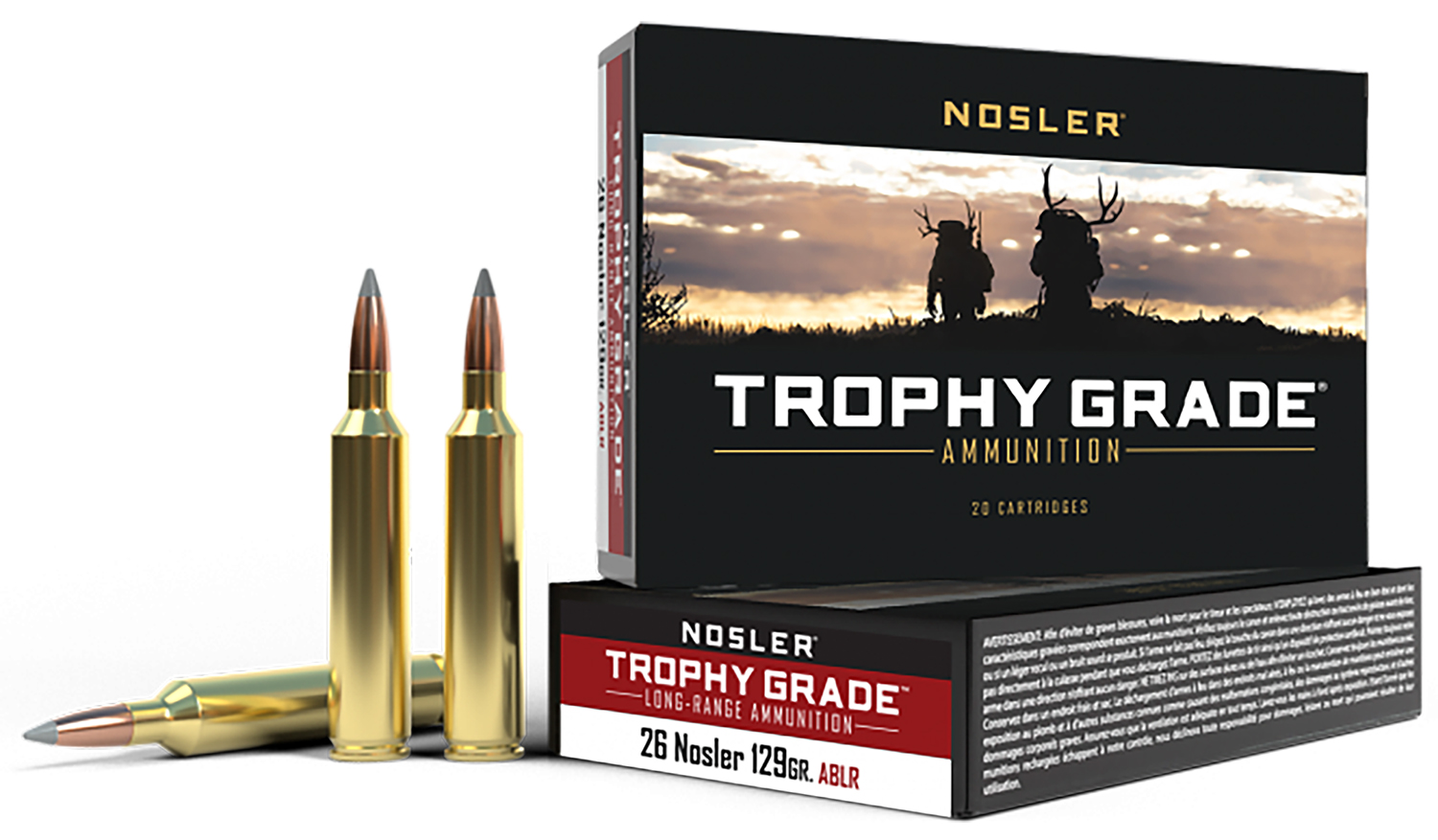 Nosler 60110 Trophy Grade Long-Range 26Nosler 129gr Spitzer AccuBond...
