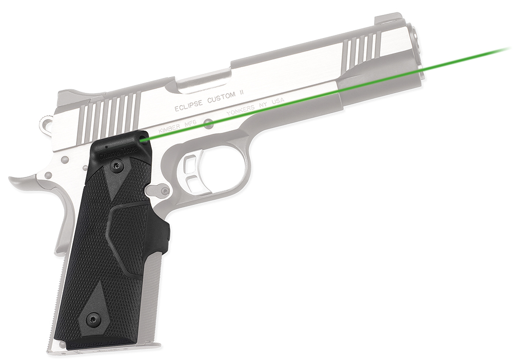 Crimson Trace 0141001 Lasergrips  Fits 1911/1911A1, Green Laser Black Polymer