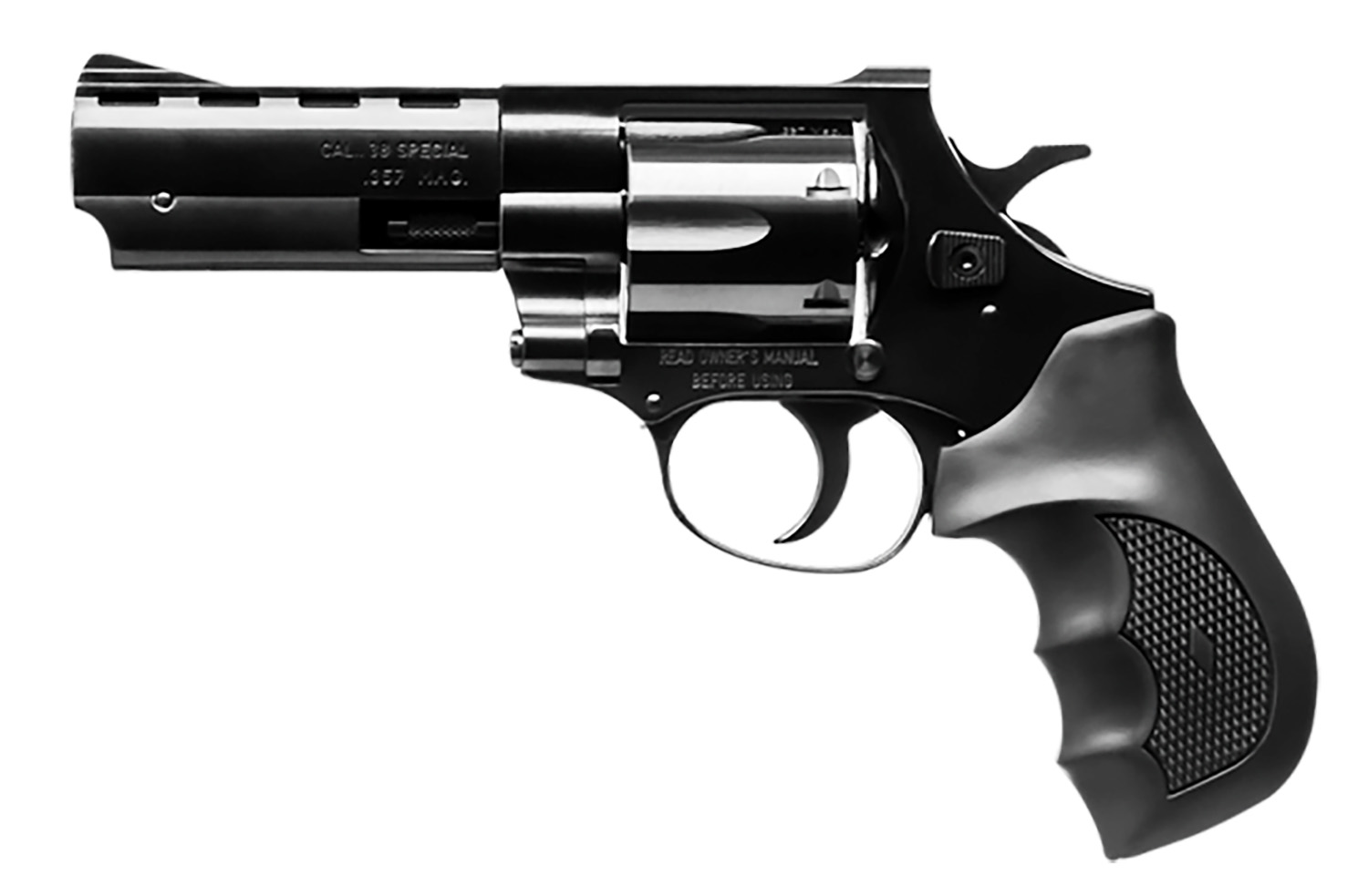 Weihrauch Guns 770123 Windicator  38 Special 6rd 4 Blued Steel Barrel & Cylinder, Compact Blued Steel Frame w/Exposed Hammer, Ramp Front/Fixed Rear Sights, Finger Grooved Black Rubber Grip