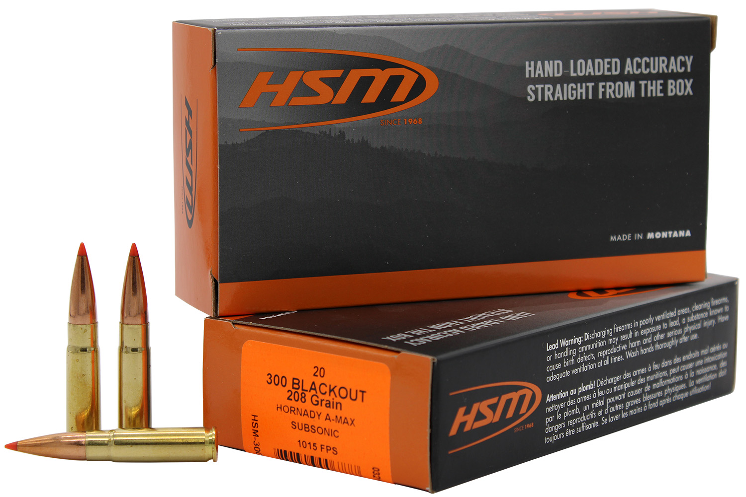 HSM Match .300 Blackout 208 Grain A-Max 20 Round Box Rifle Ammo (300BLK1N)
