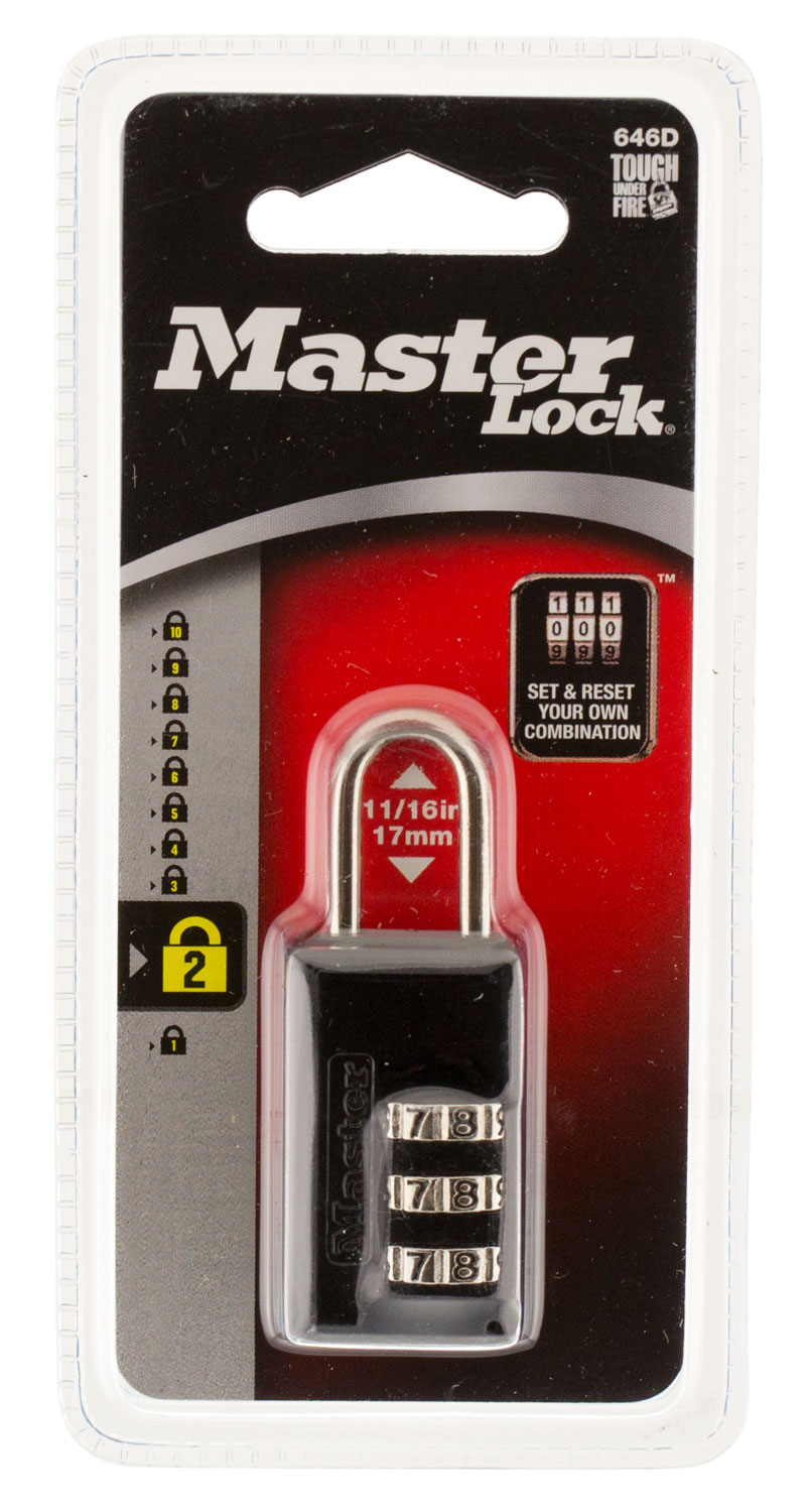 Master Lock 646D Combination Lock Open With Combination Black Steel-img-0