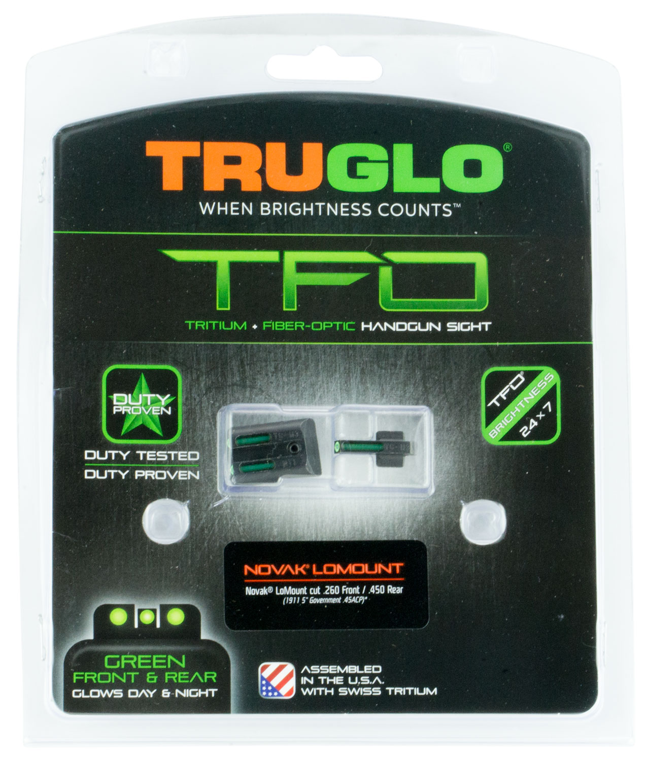 TruGlo TG131NTI TFO Black | Green Tritium & Fiber Optic Front Sight...-img-0