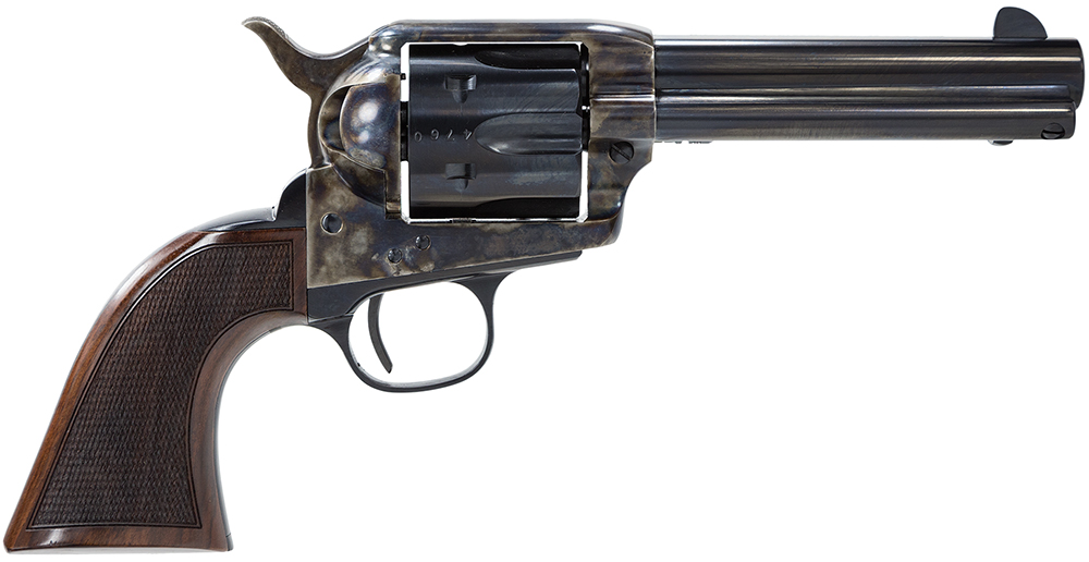Taylors & Company 4107DE Smoke Wagon Deluxe 357 Mag 6rd 4.75" Blued Cylinder & Barrel Color Case Hardened Steel Frame Checkered Walnut Grip (Taylor Tuned)
